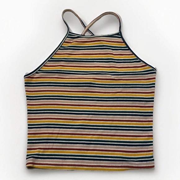 Ambiance Tops - Ambiance Multi Colored Striped Halter Top